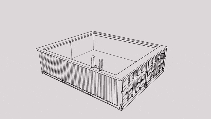 Yaute box container piscine assemblée 2x20"